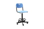 Кресло высокое на винтовой опоре с сиденьем и спинкой из пластика кр20(в)