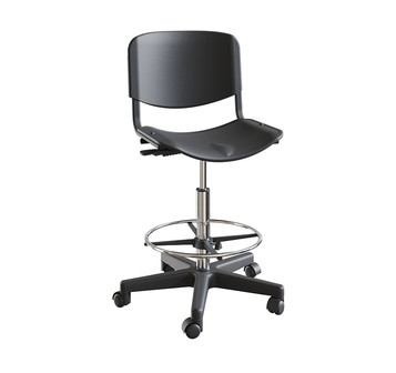 Кресло с сидением и спинкой из пластика  Каппа 1 Pl (высокое) с опорным кольцом для ног 