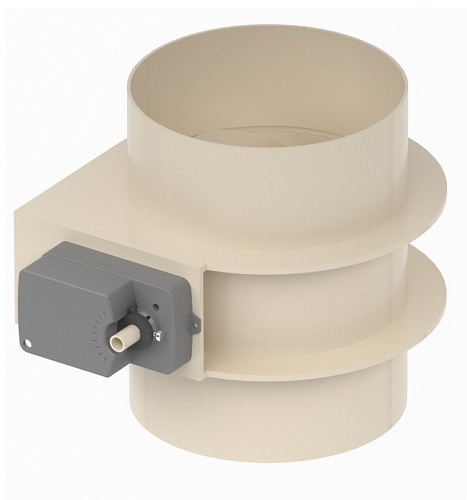 ЛАБ-М ШВРВП-3, дроссельная заслонка с электроприводом и позиционером положения заслонки, полипропилен