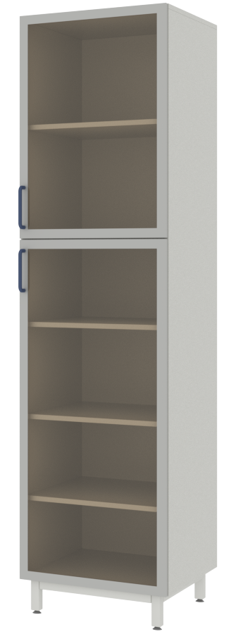 Шкаф для лабораторной посуды со стеклянными дверями в алюминиевых рамах ЛАБ-PRO ШПА 50.50.193