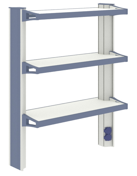 Стеллаж высокий к пристенному столу ЛАБ-PRO СТПв 90.27.105