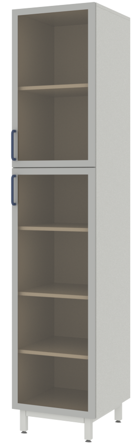 Шкаф для лабораторной посуды со стеклянными дверями в алюминиевых рамах ЛАБ-PRO ШПА 40.50.193